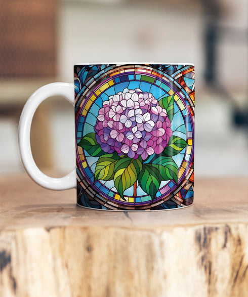 Hydrangea Suncatcher Artwork Ceramic Mug